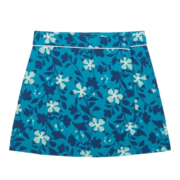 Patagonia Worn Wear Button Out Boardie Little Bayberry Gypsy Blue Wrap Skirt Sz8 - Picture 1 of 4